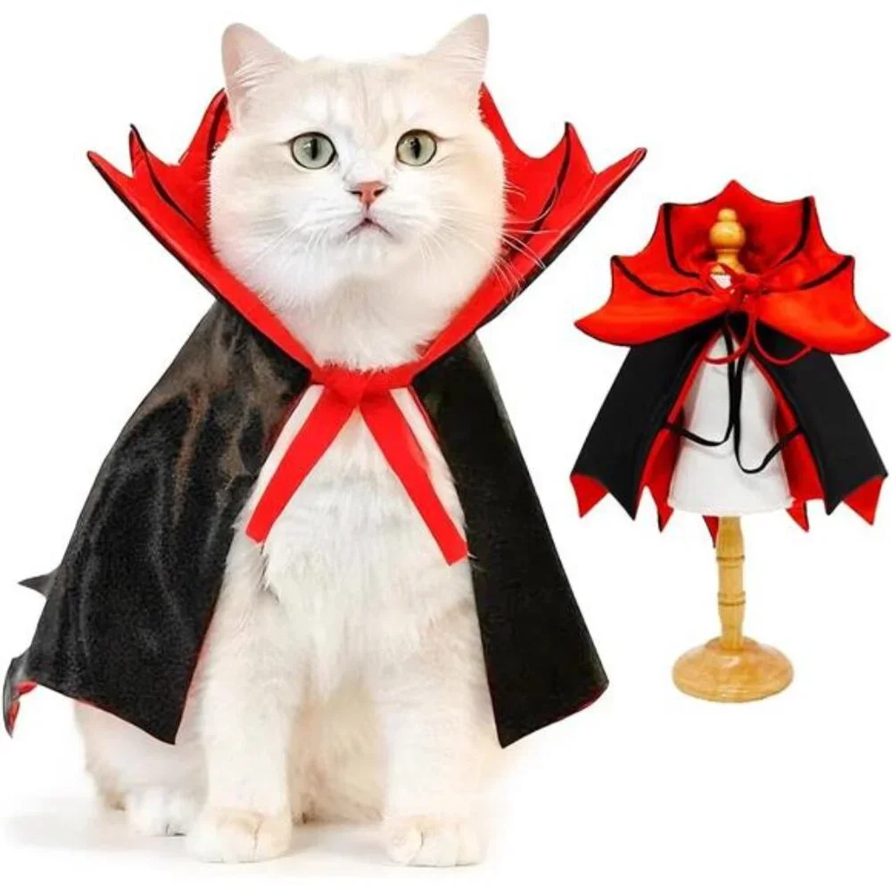 Cat Halloween Costume,Vampire Bat Wings Cape for Pets, Small Dog Halloween